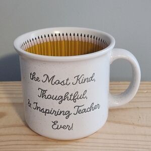 Inspirational Teacher Ceramic Mug with Pencil Design NWT